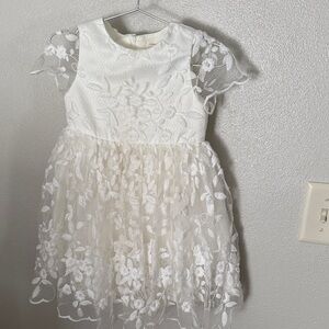 Ivory Floral Lace Party Dress for Girls